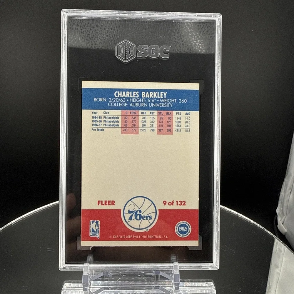 1987 Fleer #9 Charles Barkley 76ERS HOF SGC 7 Philadelphia 76'ers‎